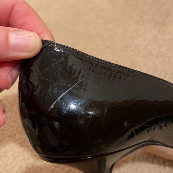 JIMMY CHOO Peep Toe Patent Leather Pumps - Picture 12 of 13